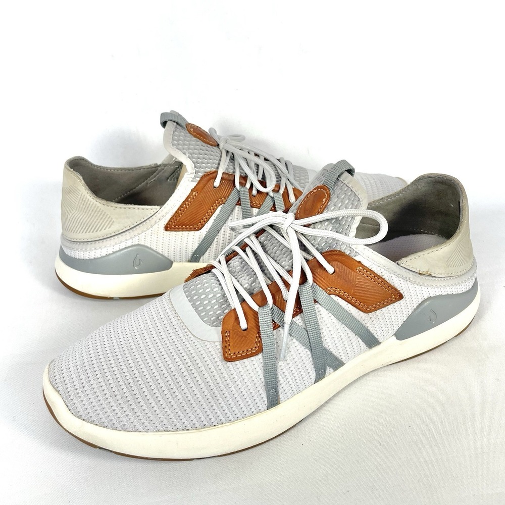OluKai Mio Li Sneakers Mens 12 Gray Mesh Lace Up Casual Comfort Shoes